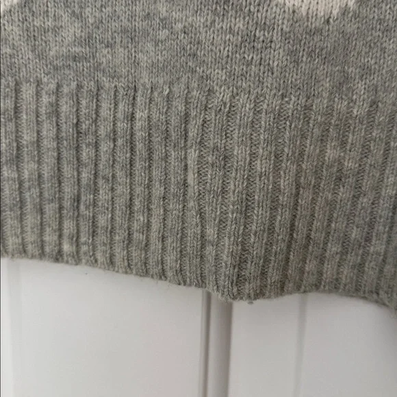 J. Crew Gray and Cream/White Polka Dot Roll Neck Sweater - Picture 6 of 10